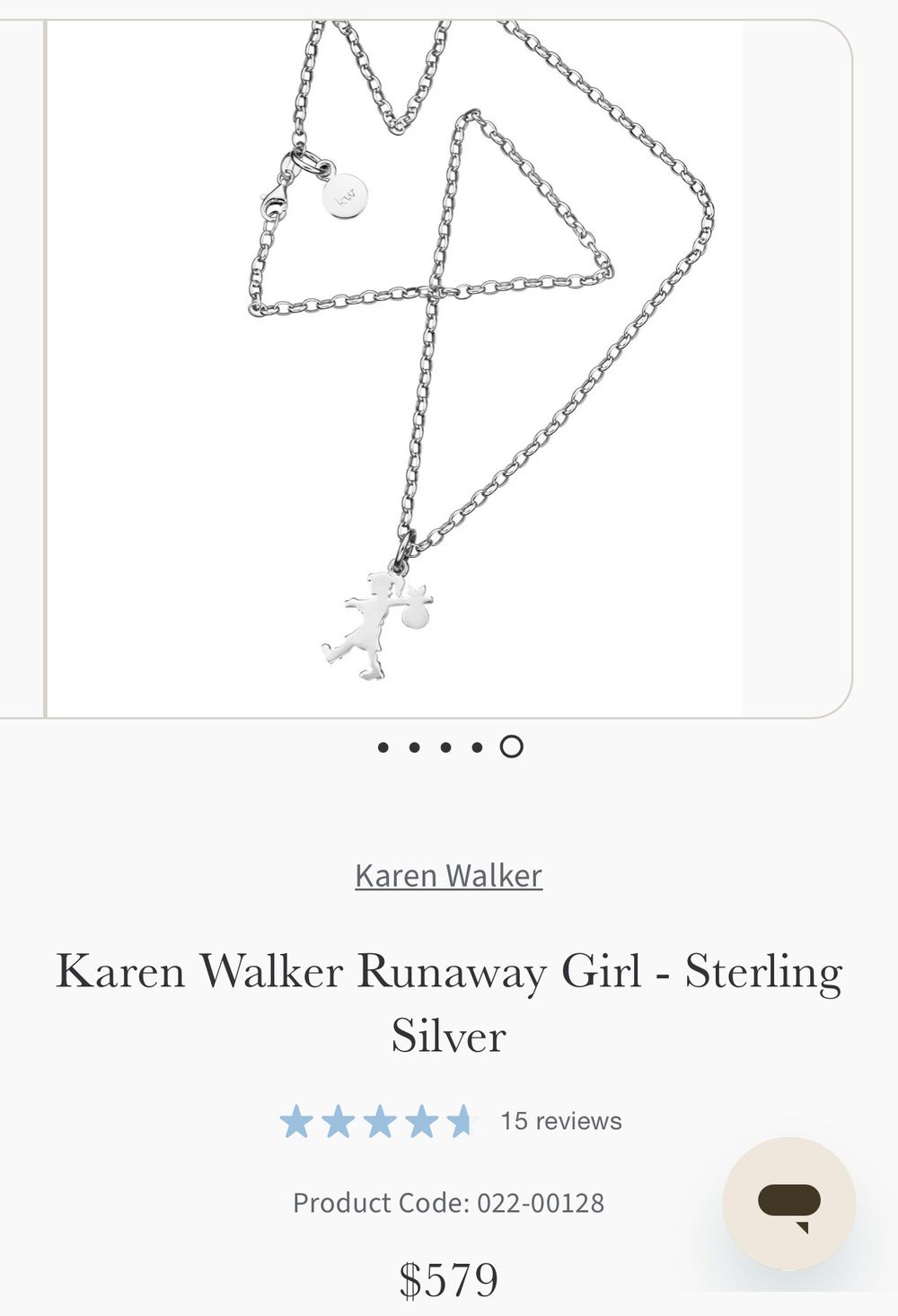 Karen walker runaway girl necklace