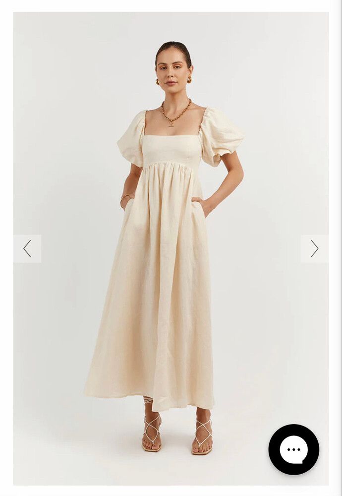 monty butter linen midi dress DISSH - Dissh