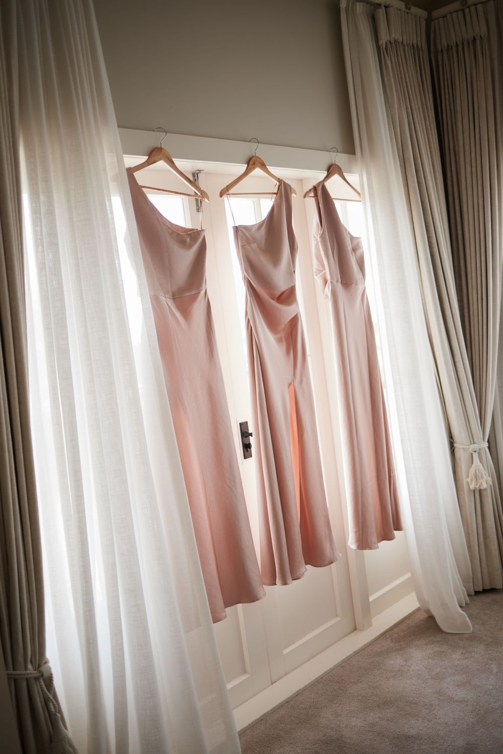 princess polly baby blue dress Rose Gold Satin Mermaid Strapless Long Cheap Custom Side Slit Bridesmaid  Dresses, MRB0248 main image 0