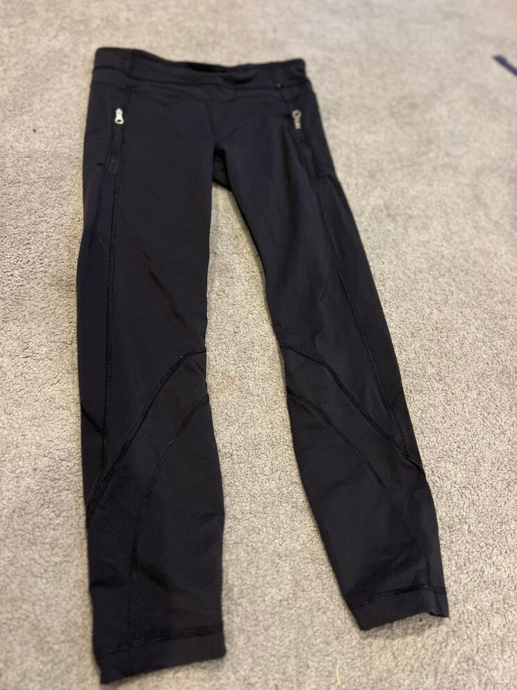 Lululemon black 3/4 leggings with Zip pockets