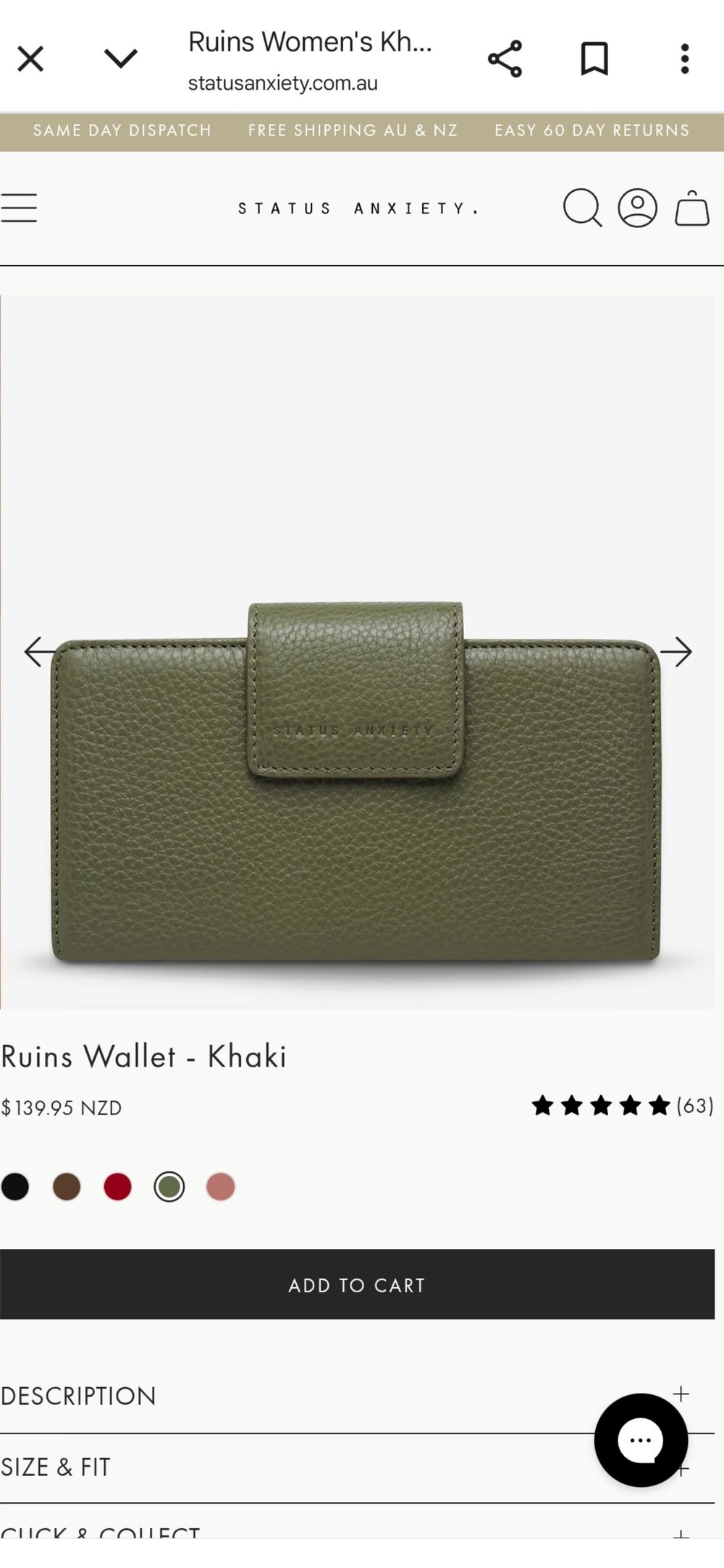 Status Anxiety Ruins Wallet - Khaki