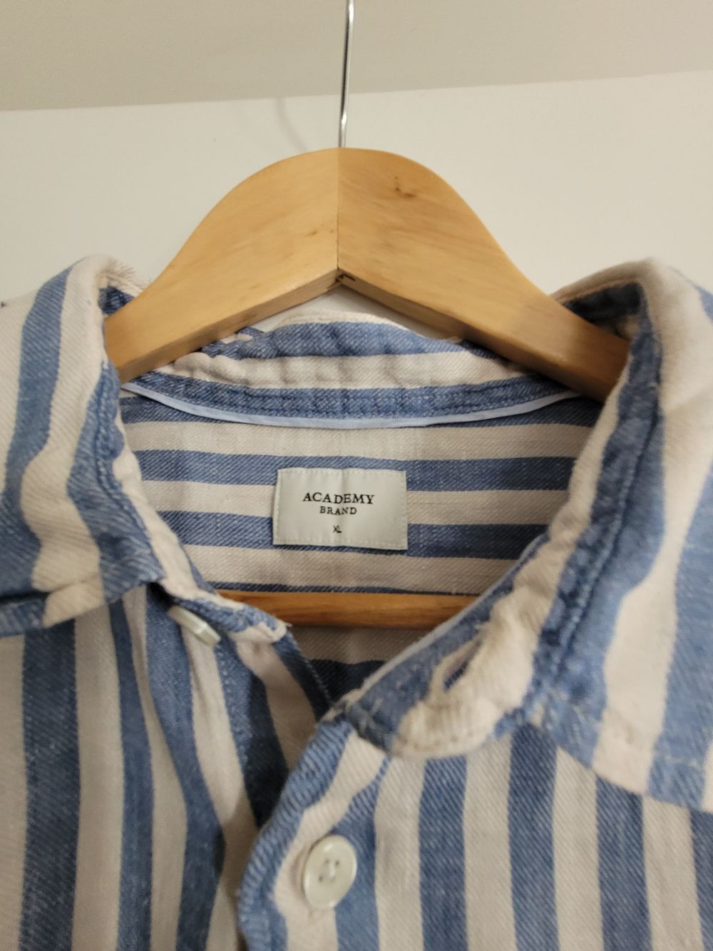 Academy Brand Blue And White Striped Linen Shirt