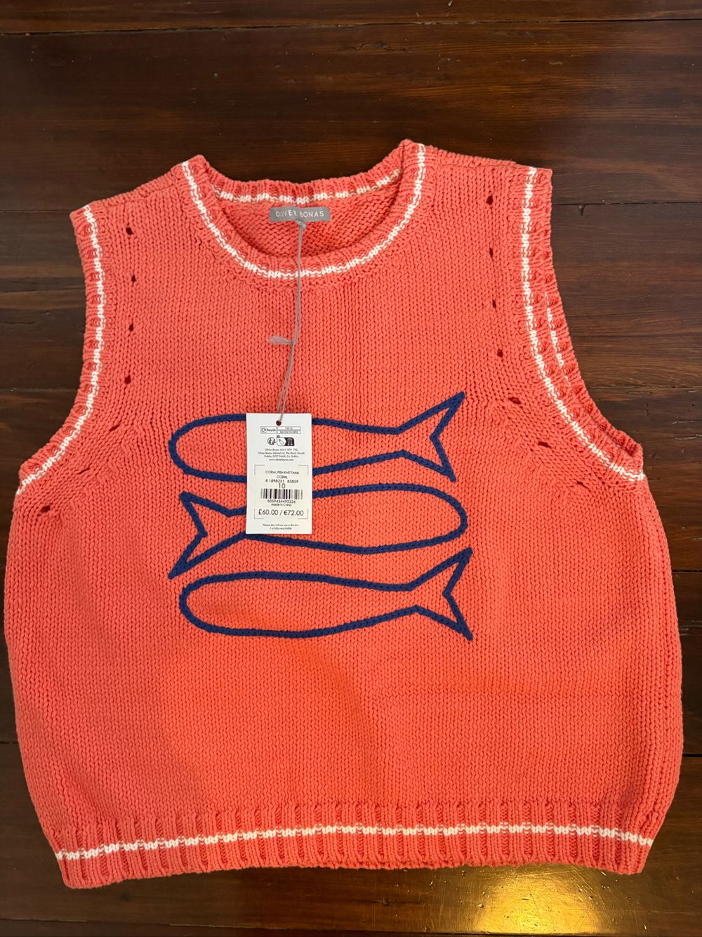 Oliver Bonas Coral Fish Knit Vest