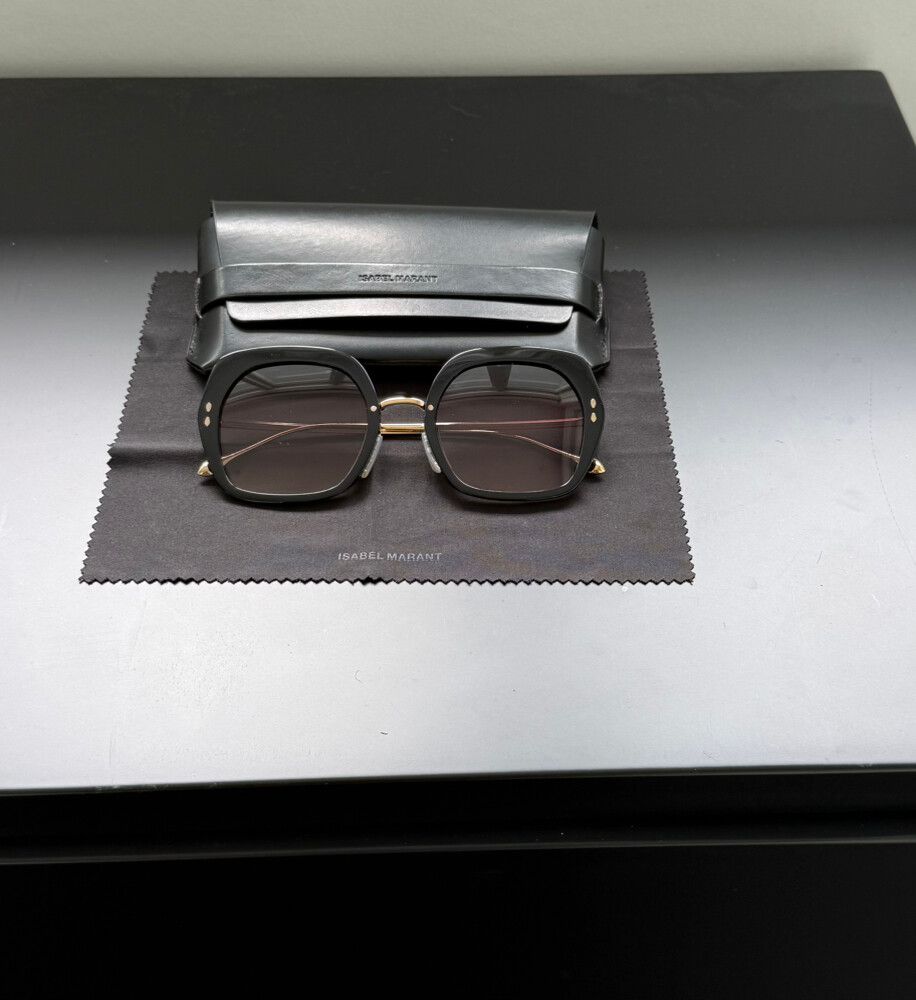Isabel Marant Black Sunglasses, with gold arms