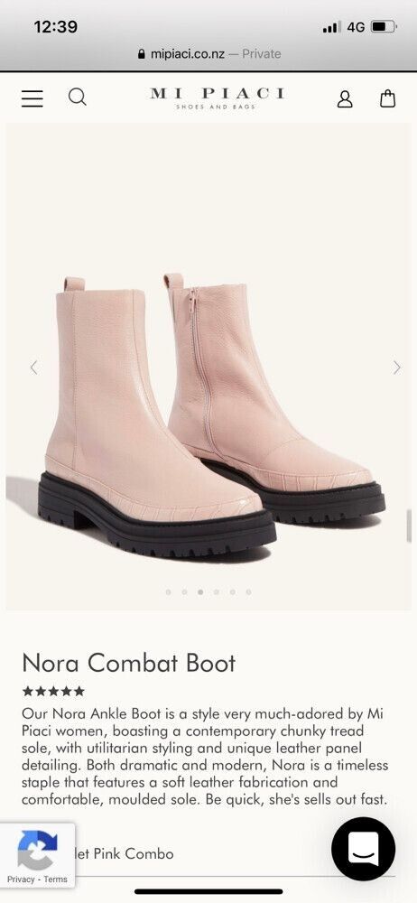 Mi piaci Baby Pink Nora Combat Boots