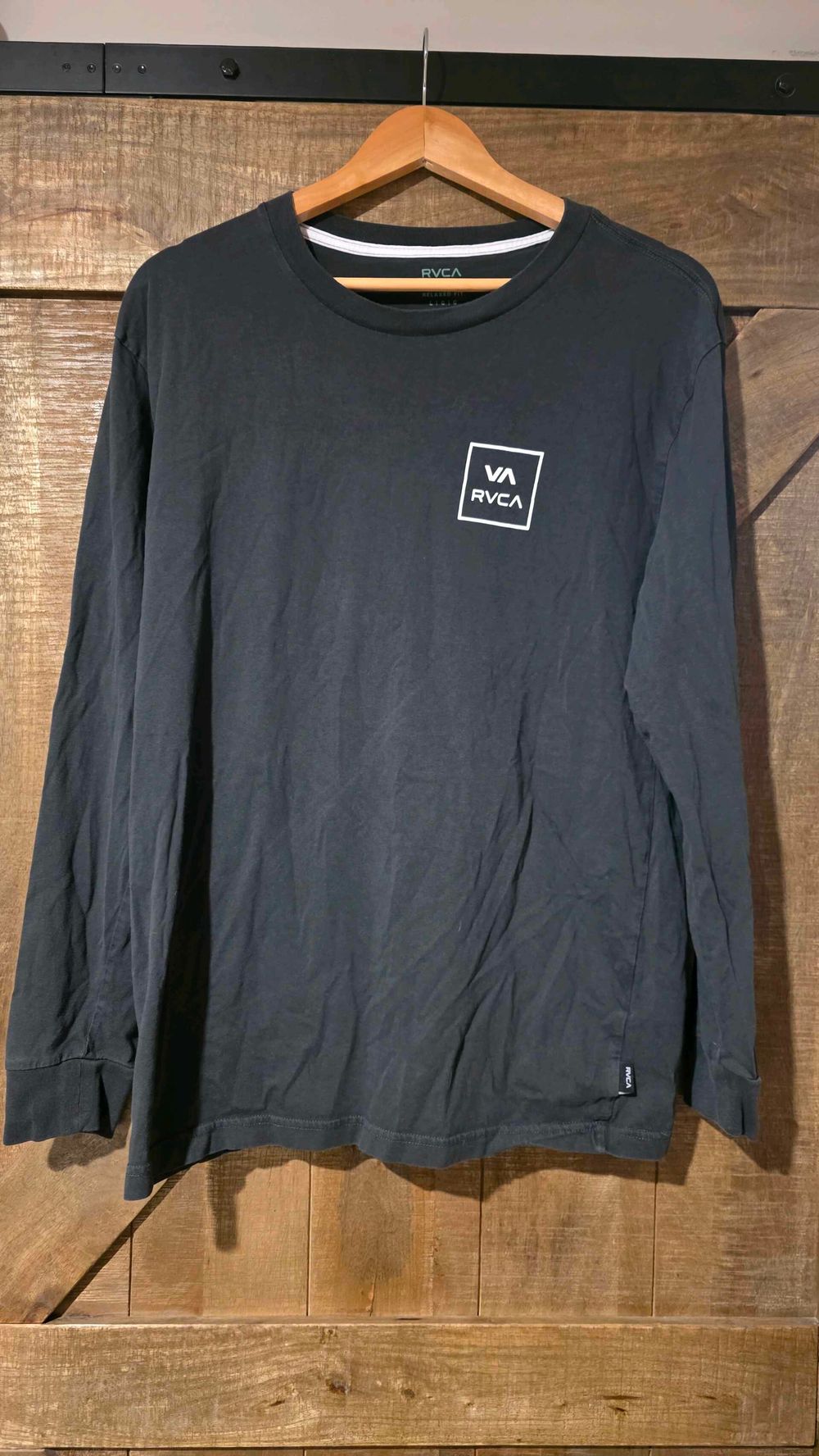 Black RVCA Organic Cotton Long Sleeve Top
