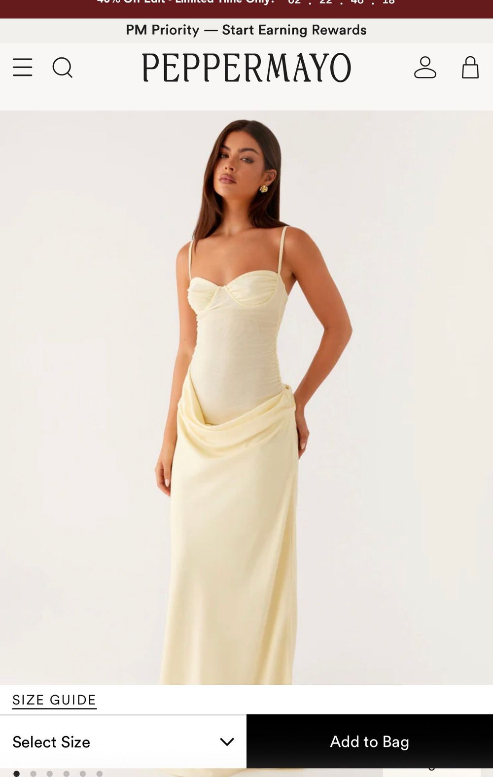 Peppermayo Yellow Romy Maxi ball dress