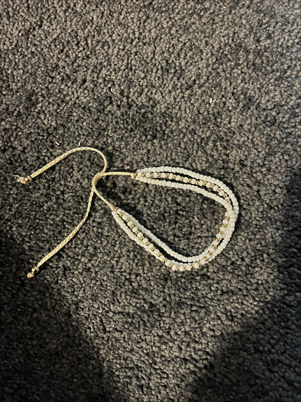 White And Gold Beaded Bracelet