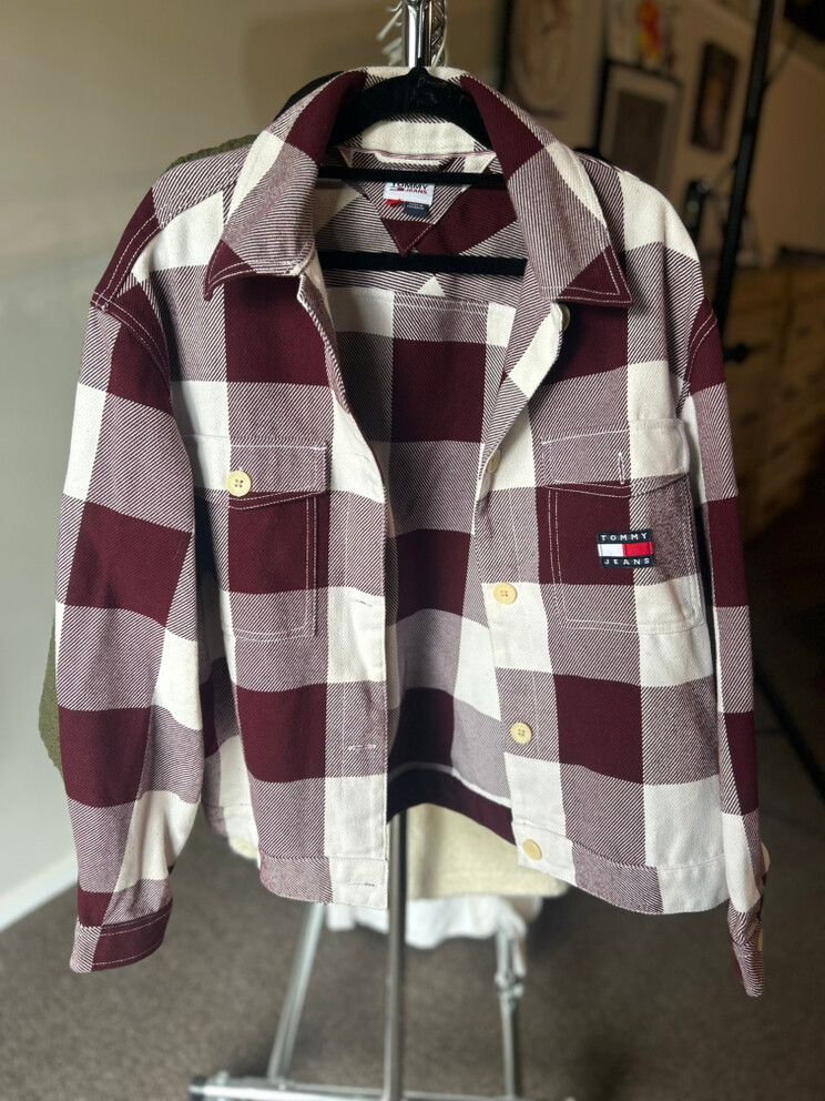 Tommy Jeans Burgundy Check Jacket