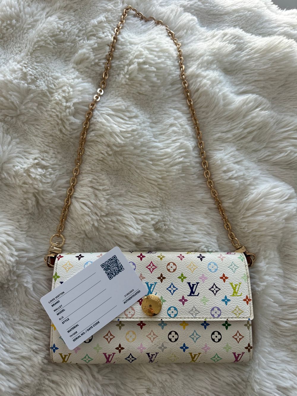Louis Vuitton Murakami monogram multicolour limited edition wallet on chain bag