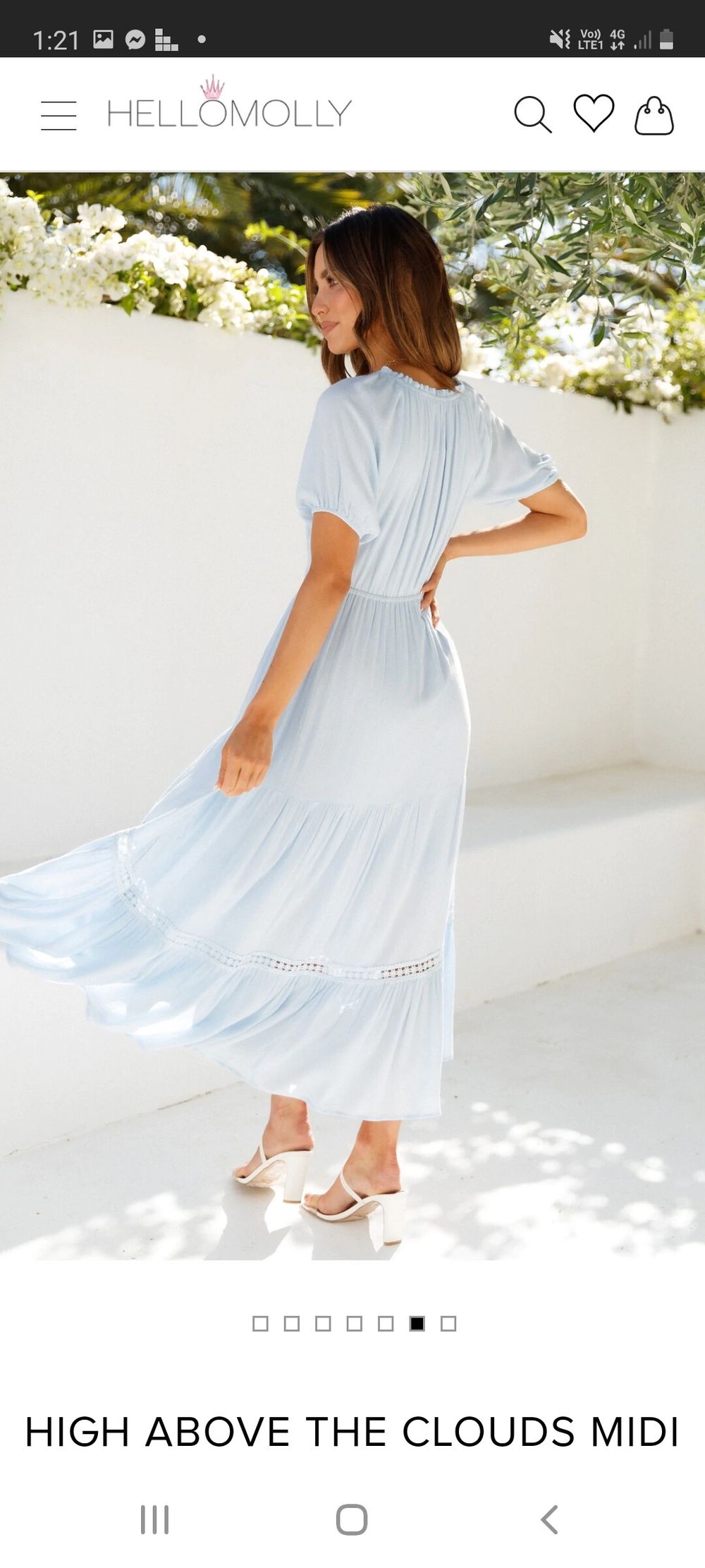 high above the clouds midi dress blue Hello Molly PFID|DWV29B_440|PFMW Hello molly Blue Aztec print satin Size:M Length from bust to
