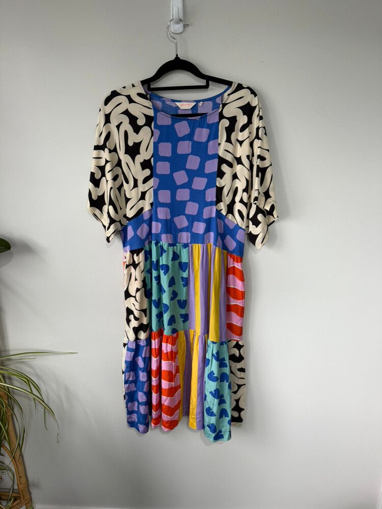 Gorman Colourful Tiered Dress Small
