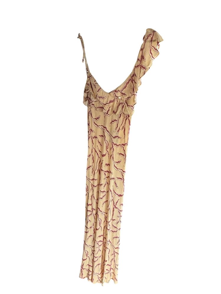 Vrg Grl Pale Beige Red Pattern Dress