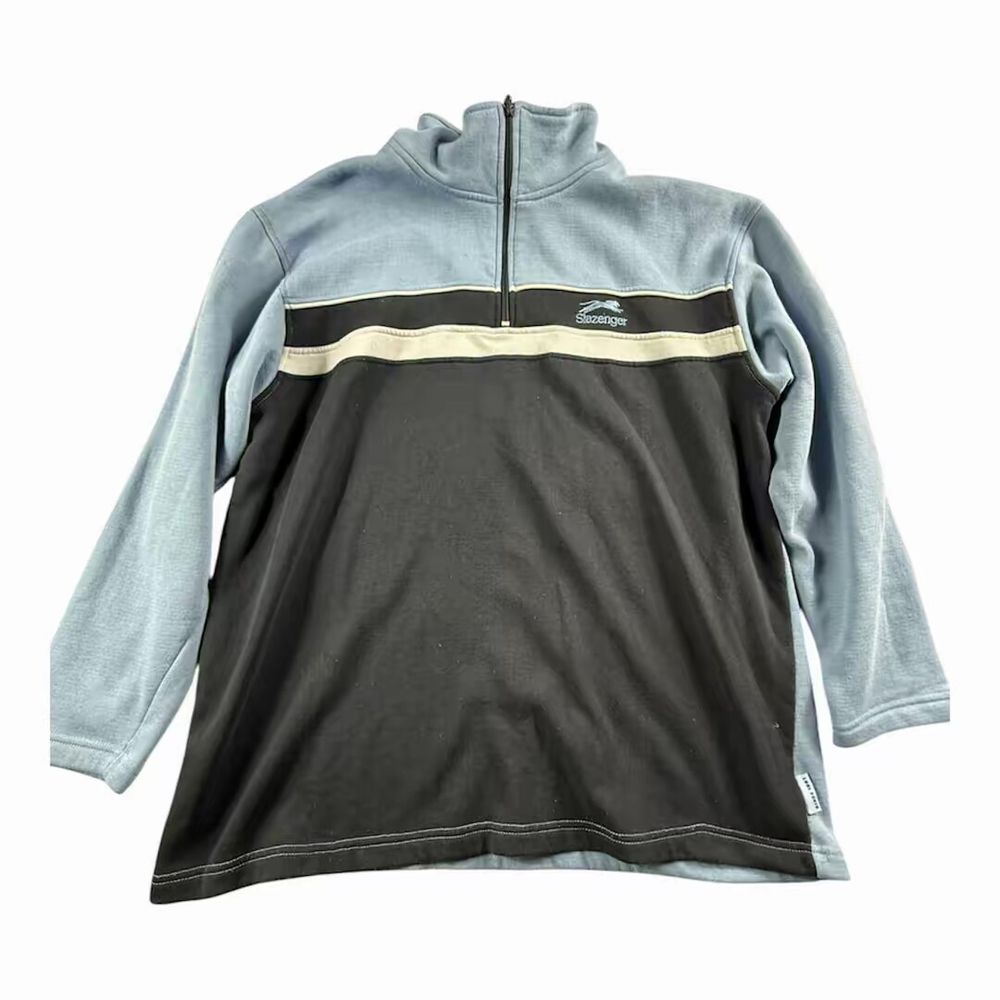 Vintage Y2K Slazenger Blue And Black Quarter Zip Jumper