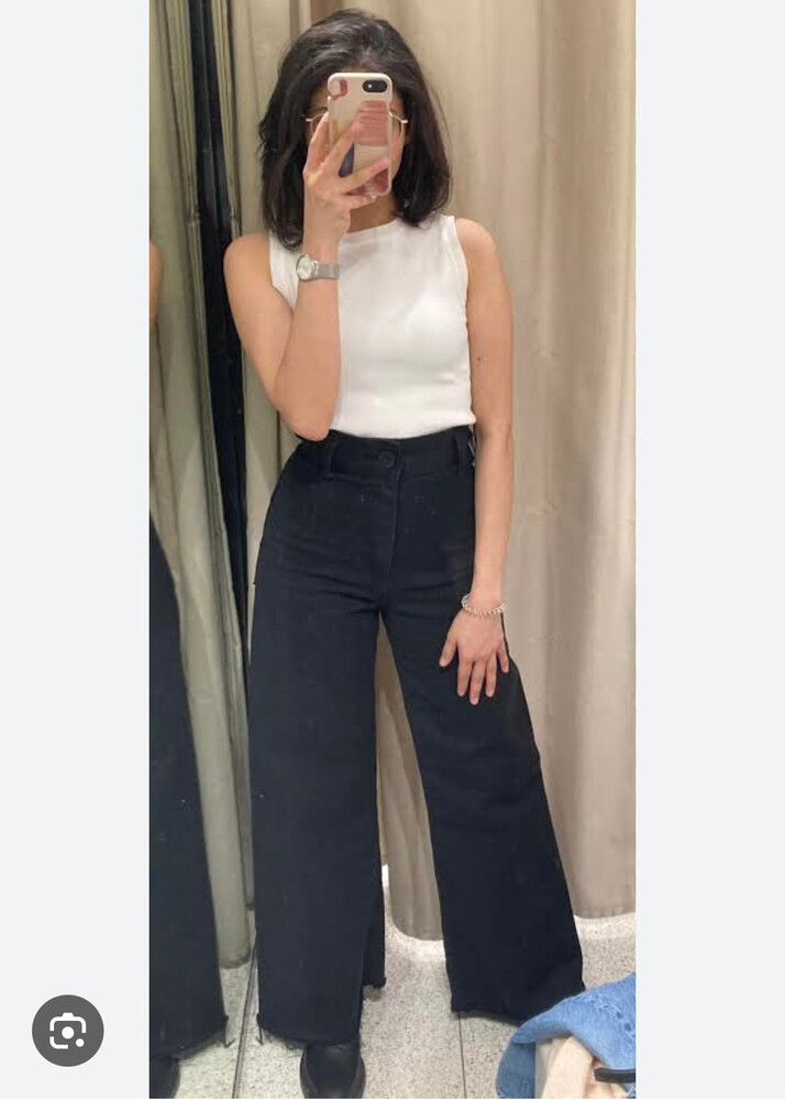 pants zara marine straight negro