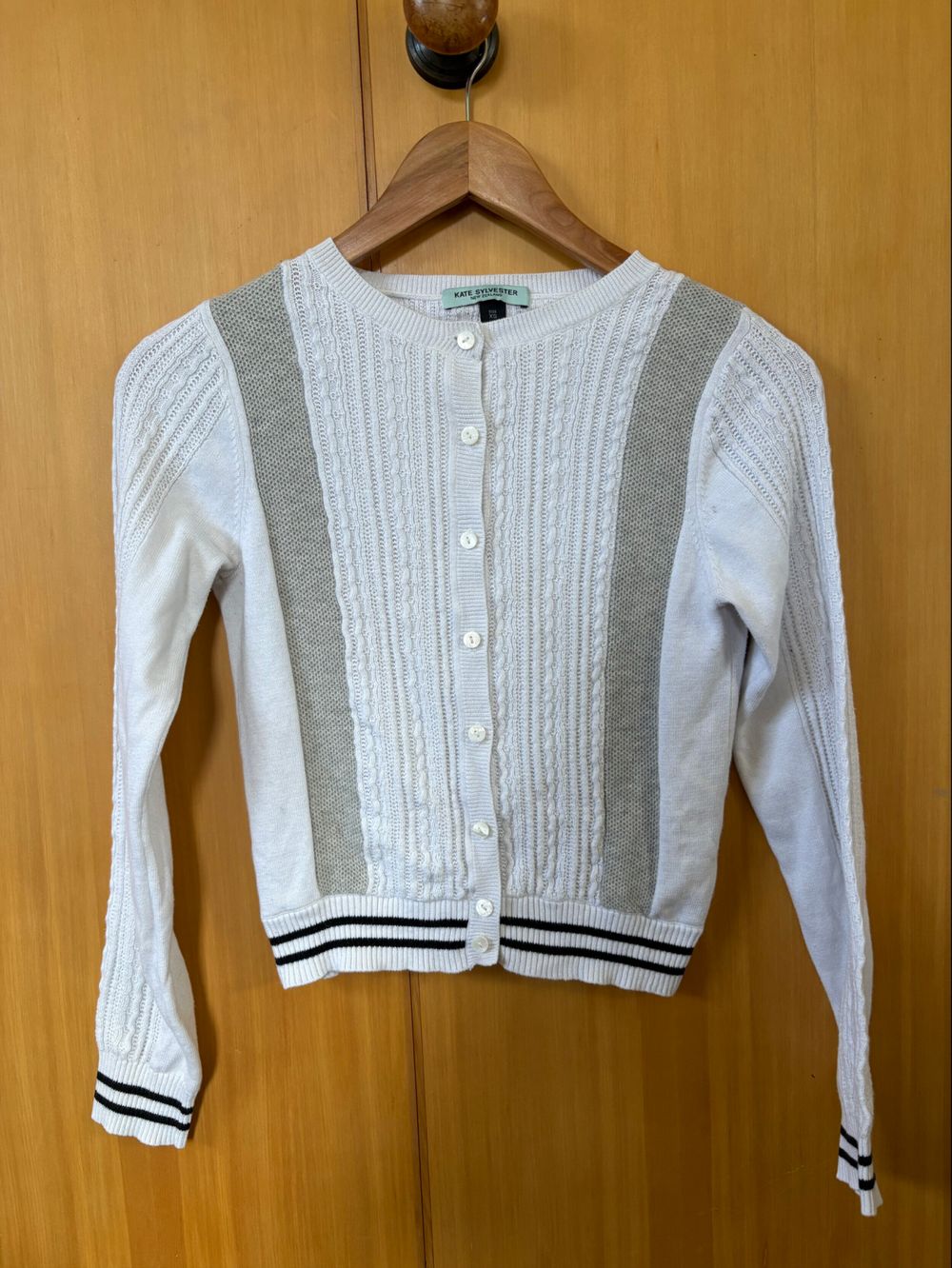 Kate Sylvester White and Grey Cardigan - XS