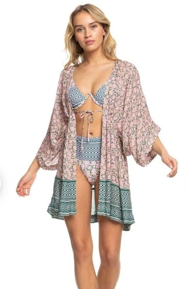 Roxy Feel Like Sunshine Beach Kimono – Aventurine Free Spirit – XS