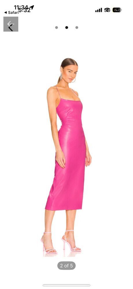 Bardot Helena Faux Leather Pink Dress