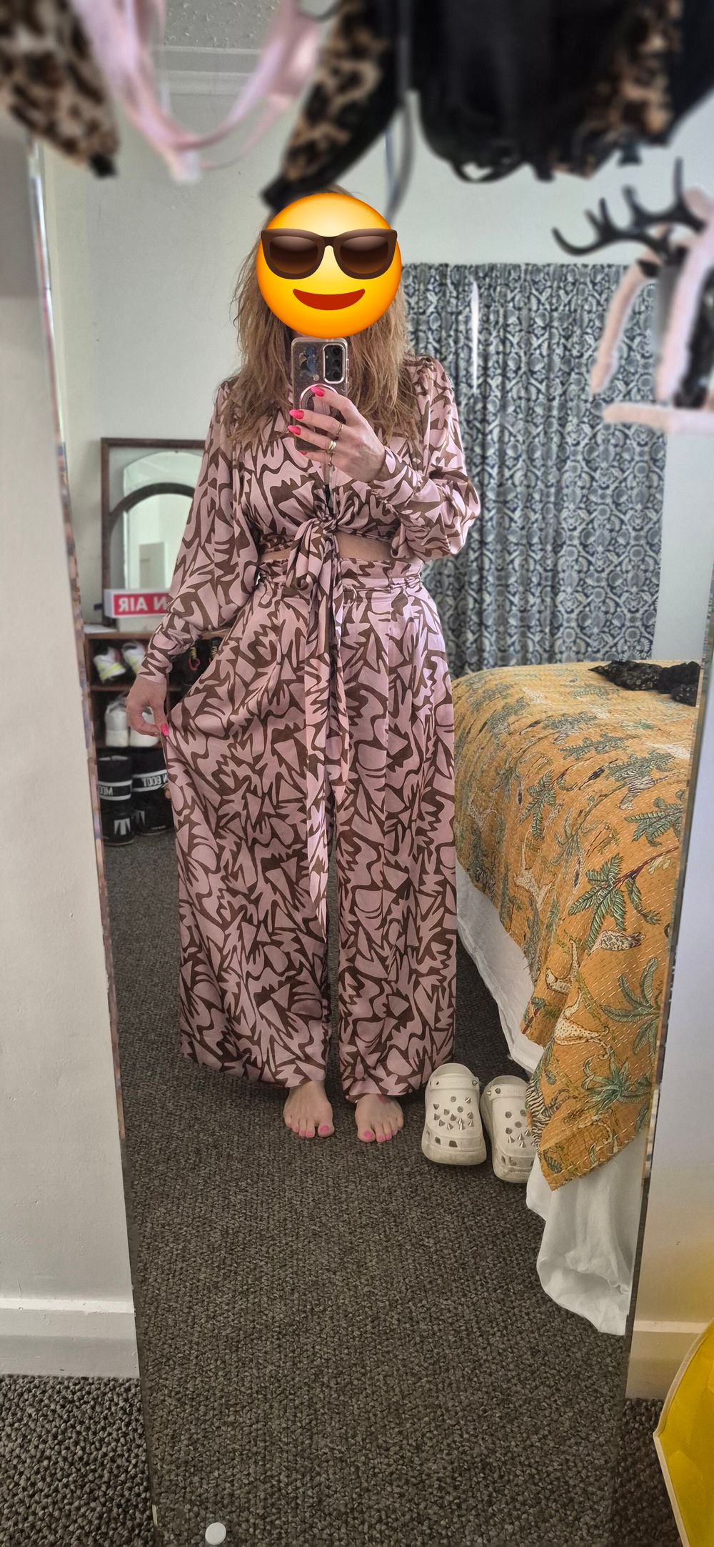 Sheike Pink Brown Layla top and pants