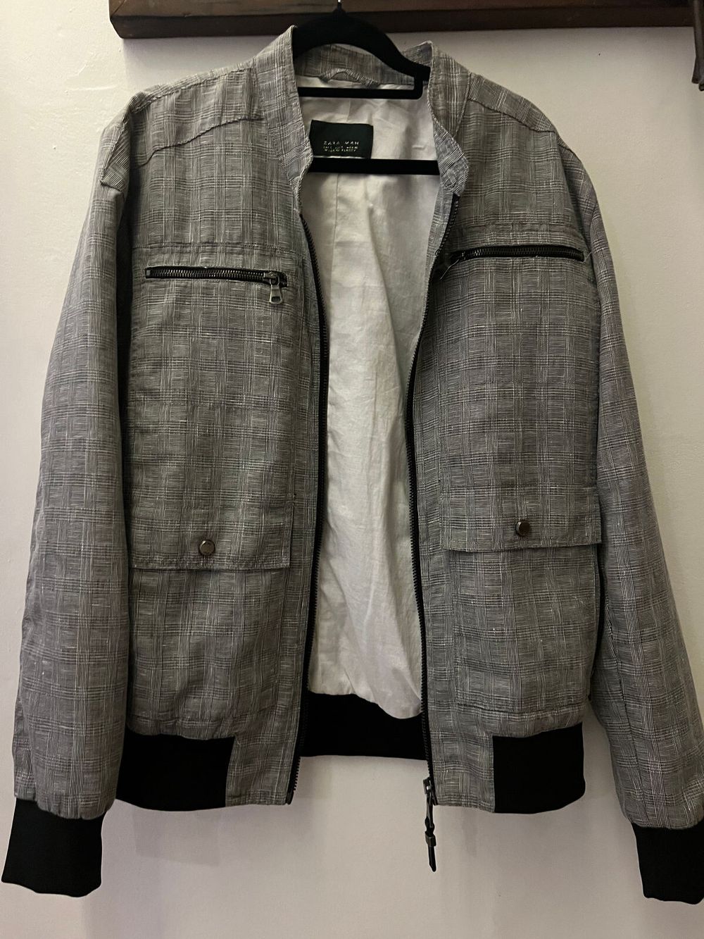 Mens Zara Black/White Jacket Size L