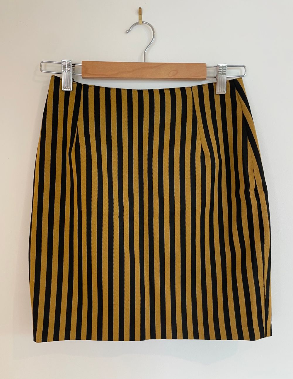 Black and Mustard Striped Skirt