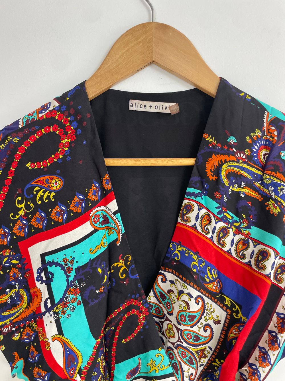 Alice + Olivia Patterned Wrap Top