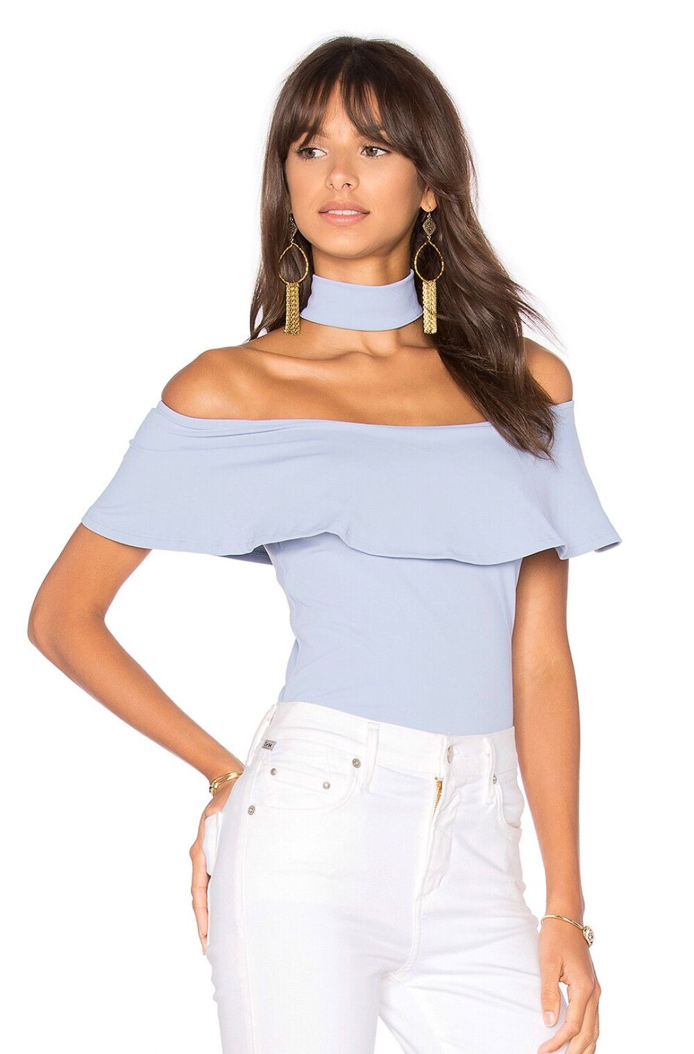 Donna Mizani Blue Off Shoulder Top