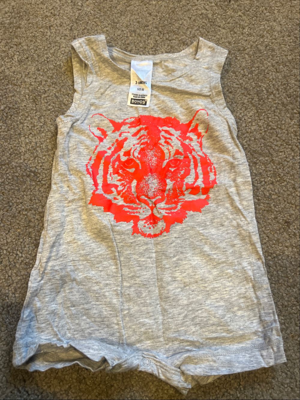 Bonds Grey Tiger Romper