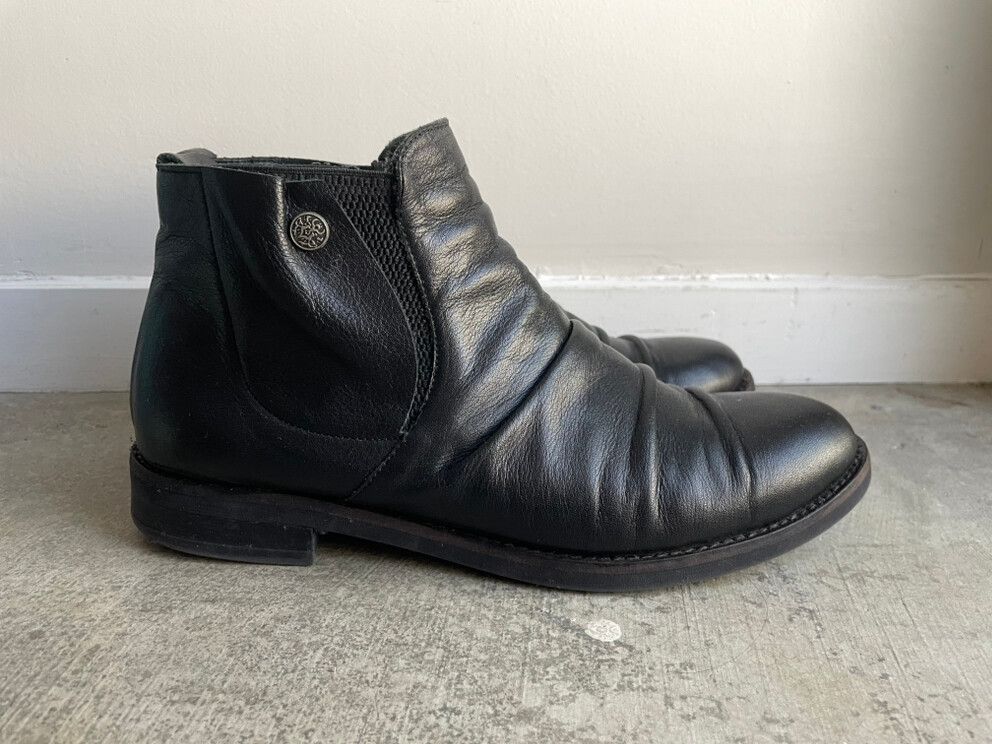 Black Leather Ankle Boots