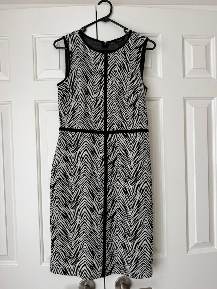 Ann Taylor Black And White Zebra Print Dress