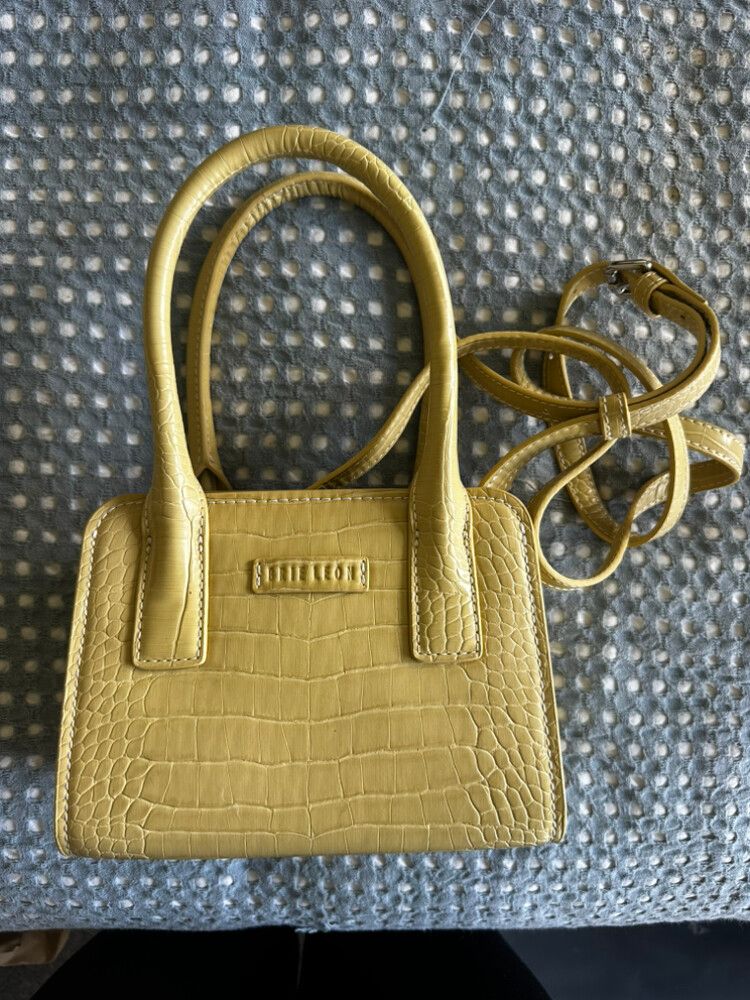 Brie Leon Yellow Croc Mini Tote
