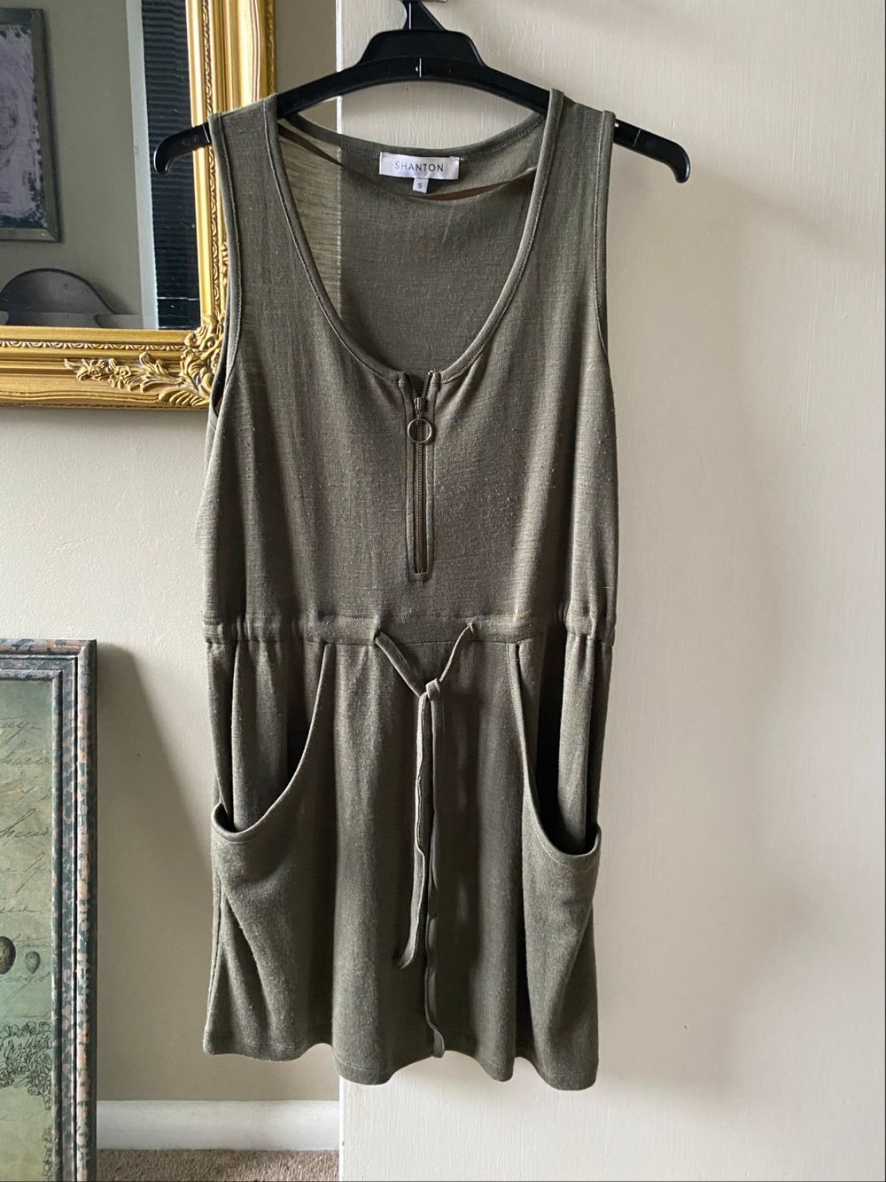 Shanton Olive Sleeveless Dress