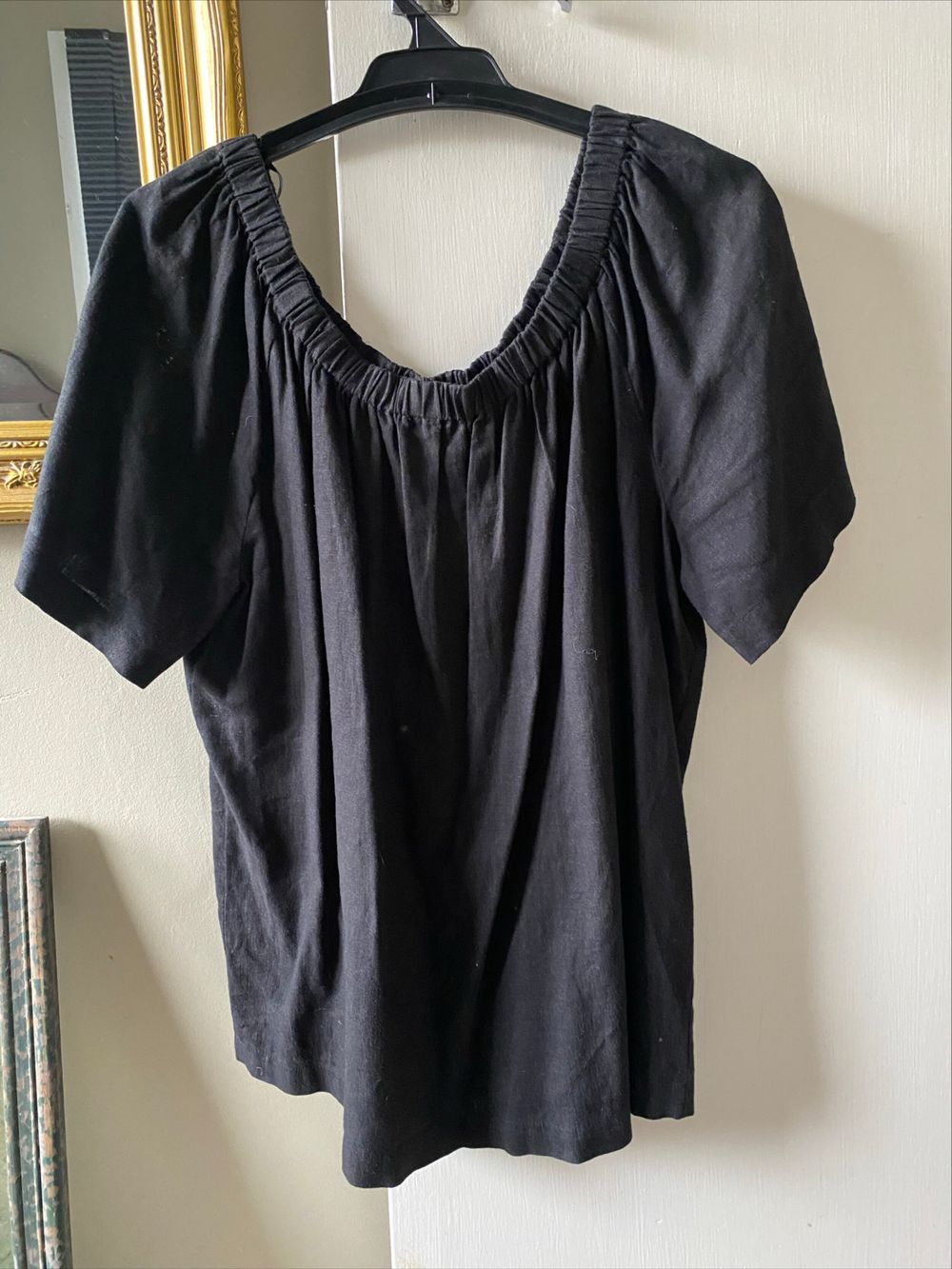 Anko Black Smocked Neck Top