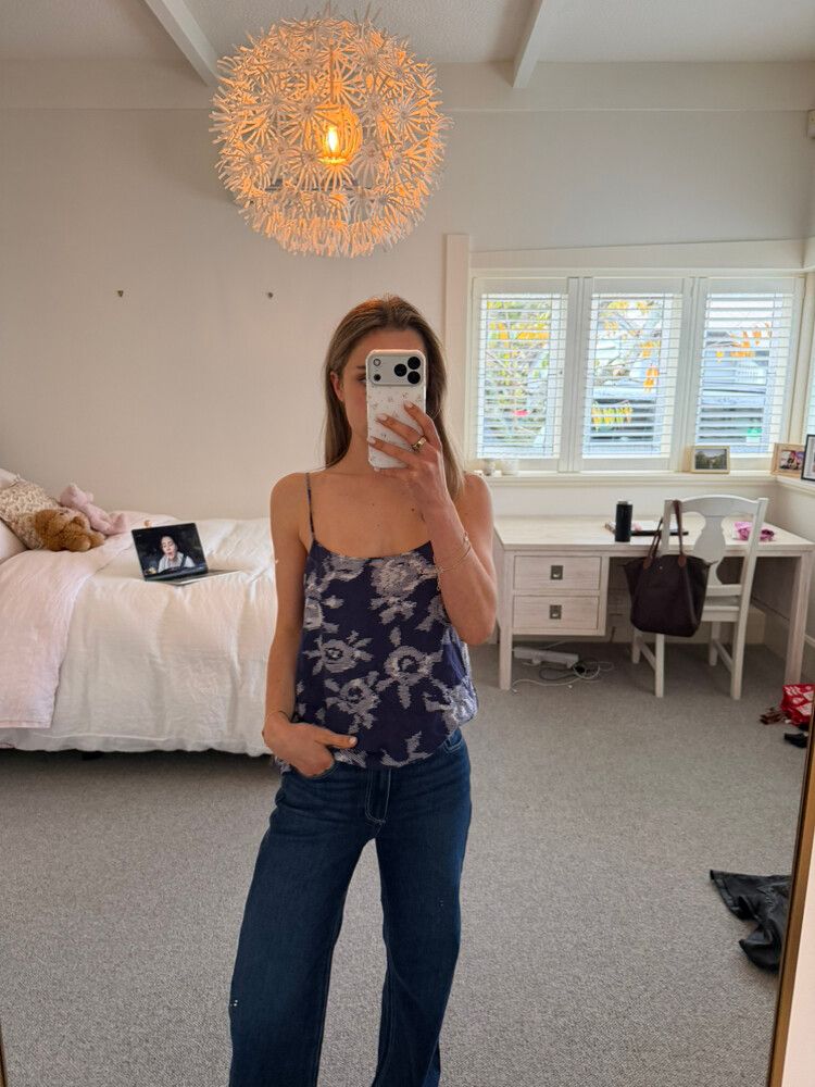 Equipment Blue Floral Top