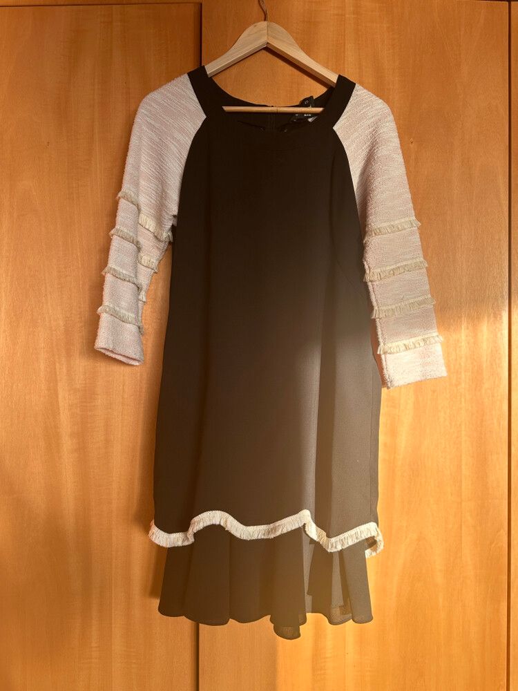 Augustine Black Fringe Dress Size S