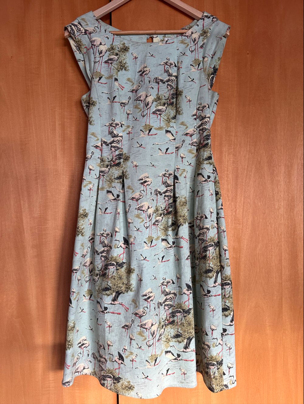 Sunny Girl Blue Flamingo Print Dress