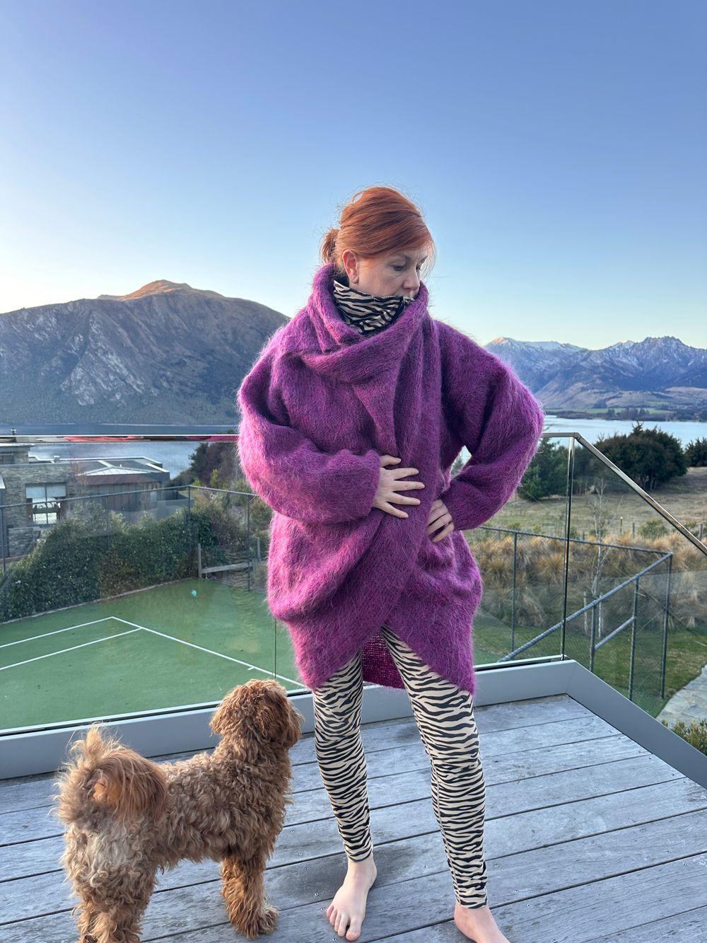 Unique New Zealand Handknits Purple Mohair Jumper