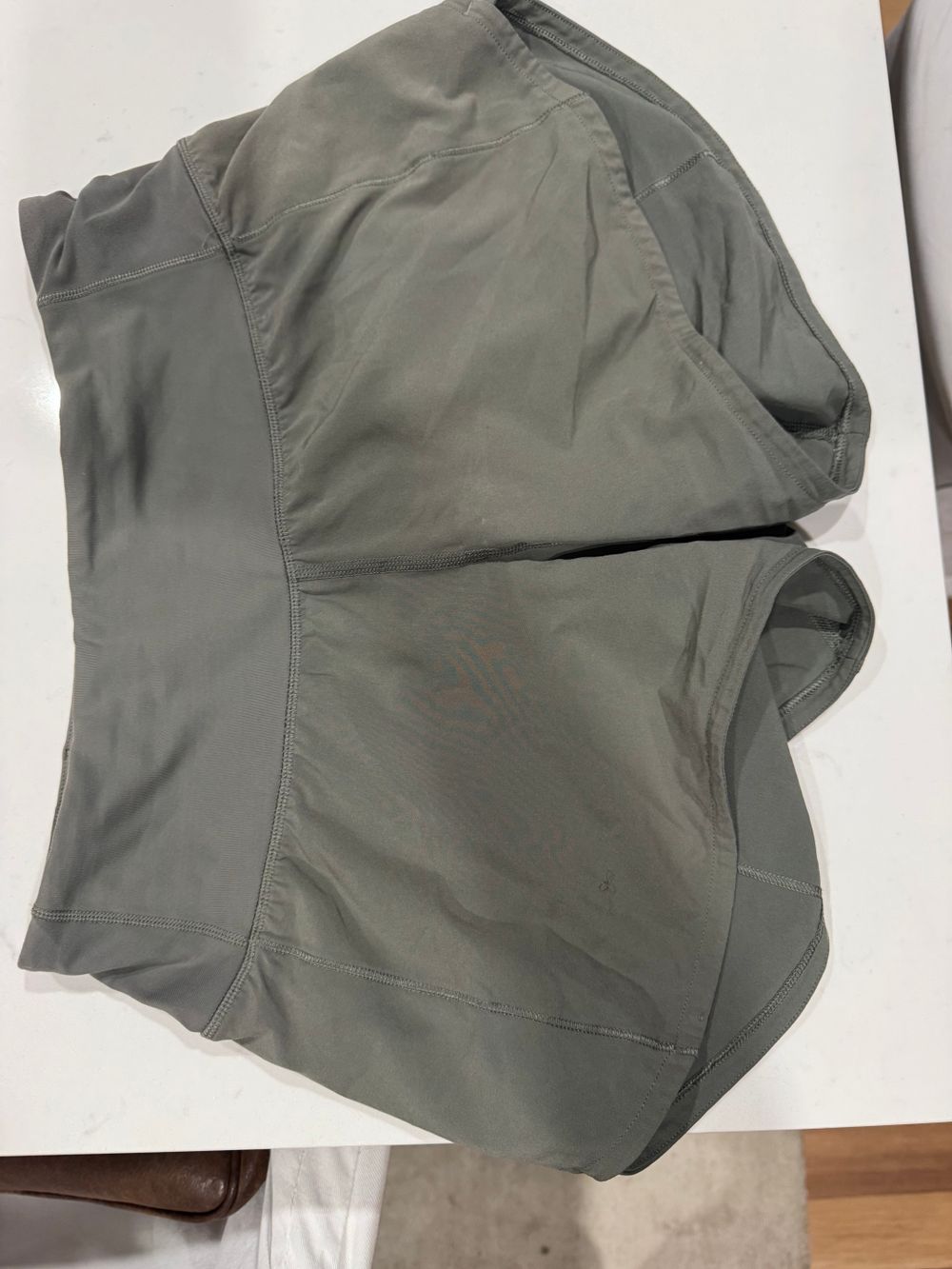 Army green lululemon shorts