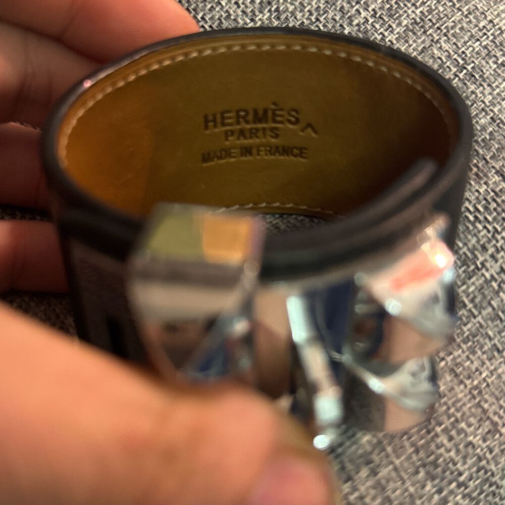 Hermes Black Leather Bracelet