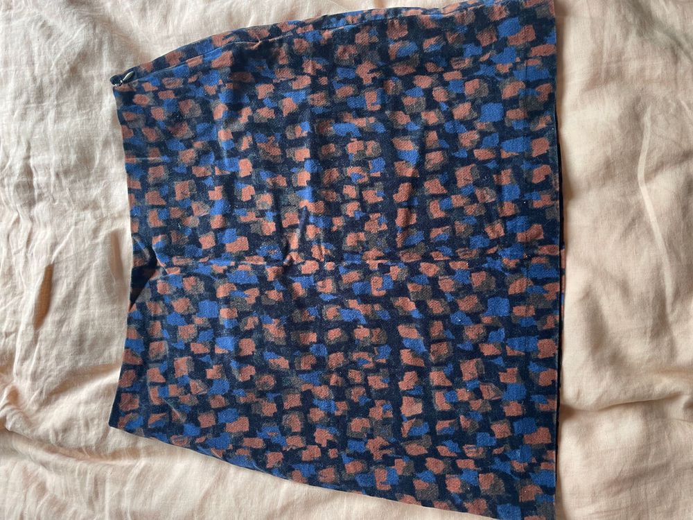 Patterned Blue Brown Skirt by White Stuff, UK
