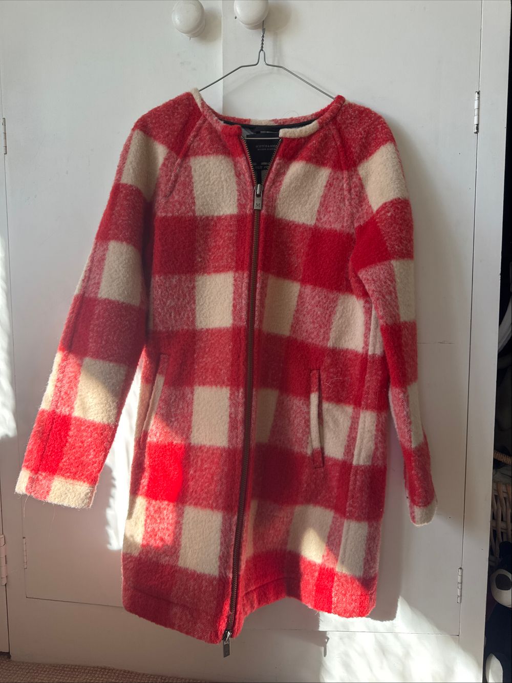 Scotch & Soda Red and Beige Coat