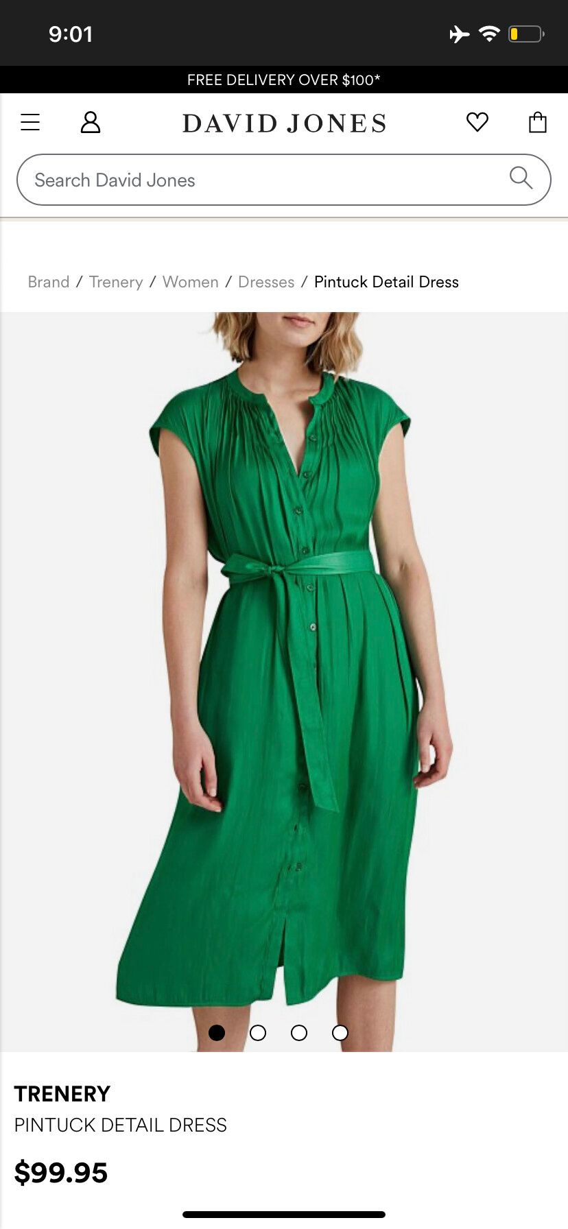 Trenery - Trenery Satin Amazon Green midi dress Pintuck size 12 on Designer  Wardrobe