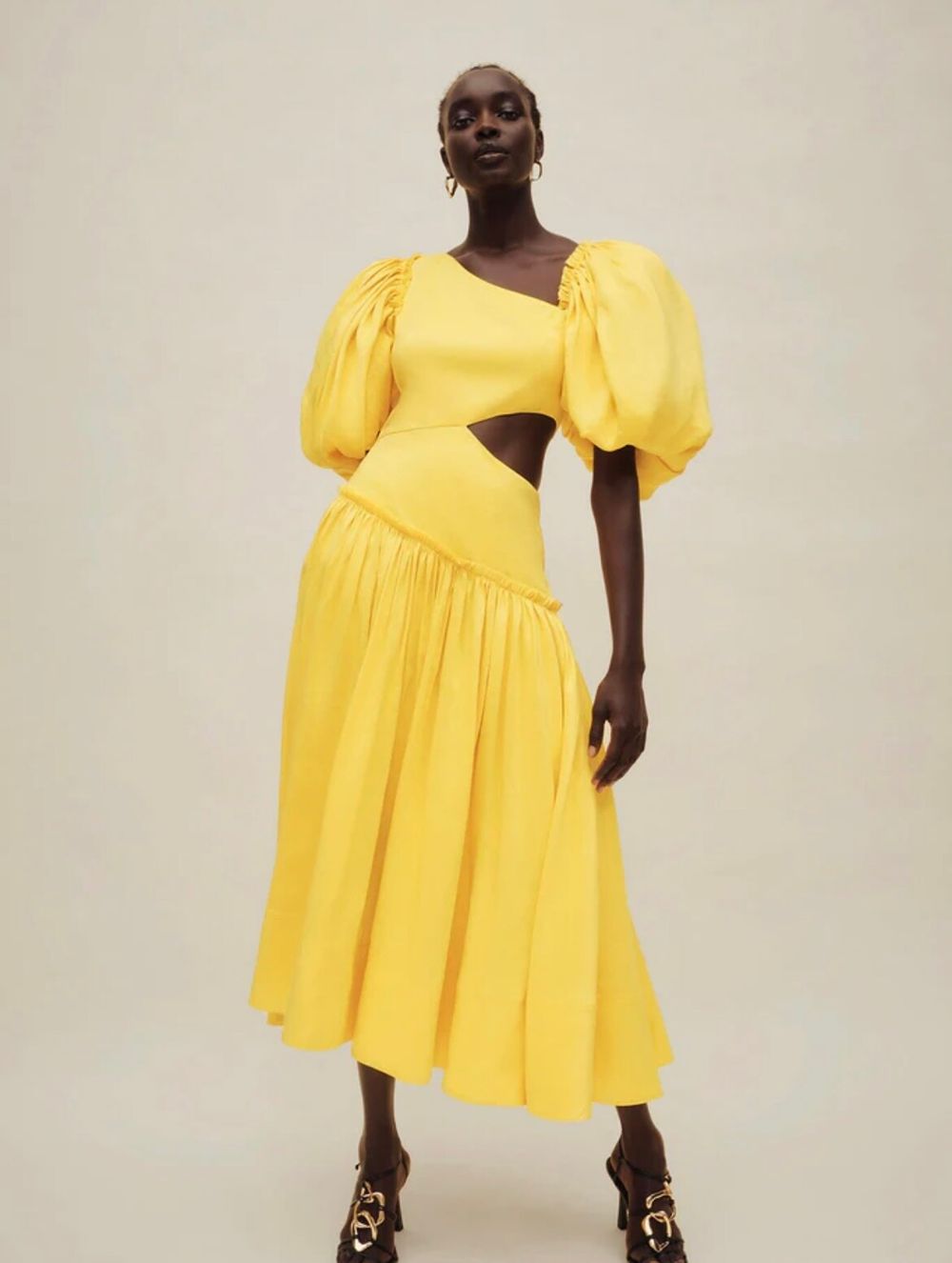 white christmas dresses Dawn Ruched Mini Dress | Sunflower Yellow main image 0
