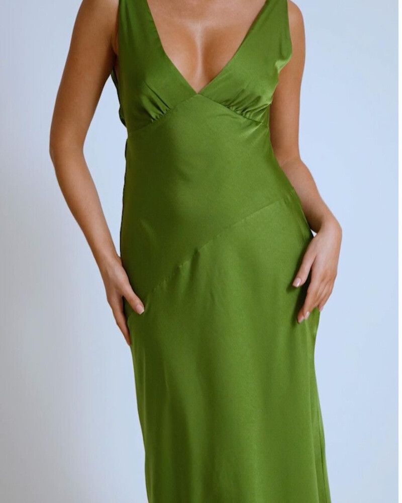 Meshki - Nadia Maxi Satin Dress With Back Cowl on Designer Wardrobe