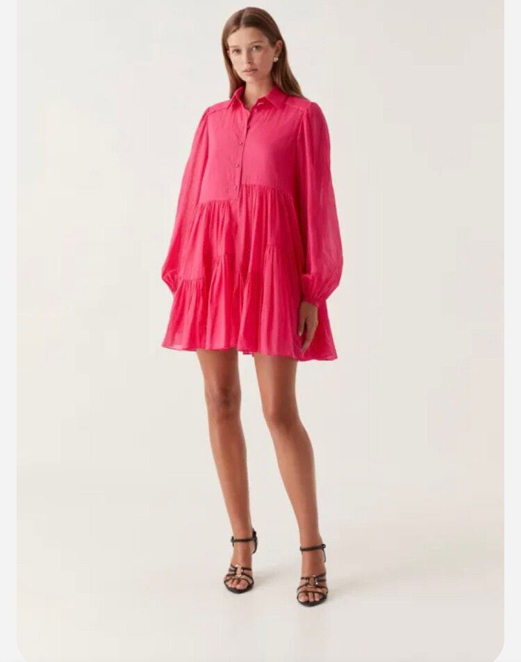 open lace back dress Aje ‘Bubble Hem’ Mini in Pink main image 0