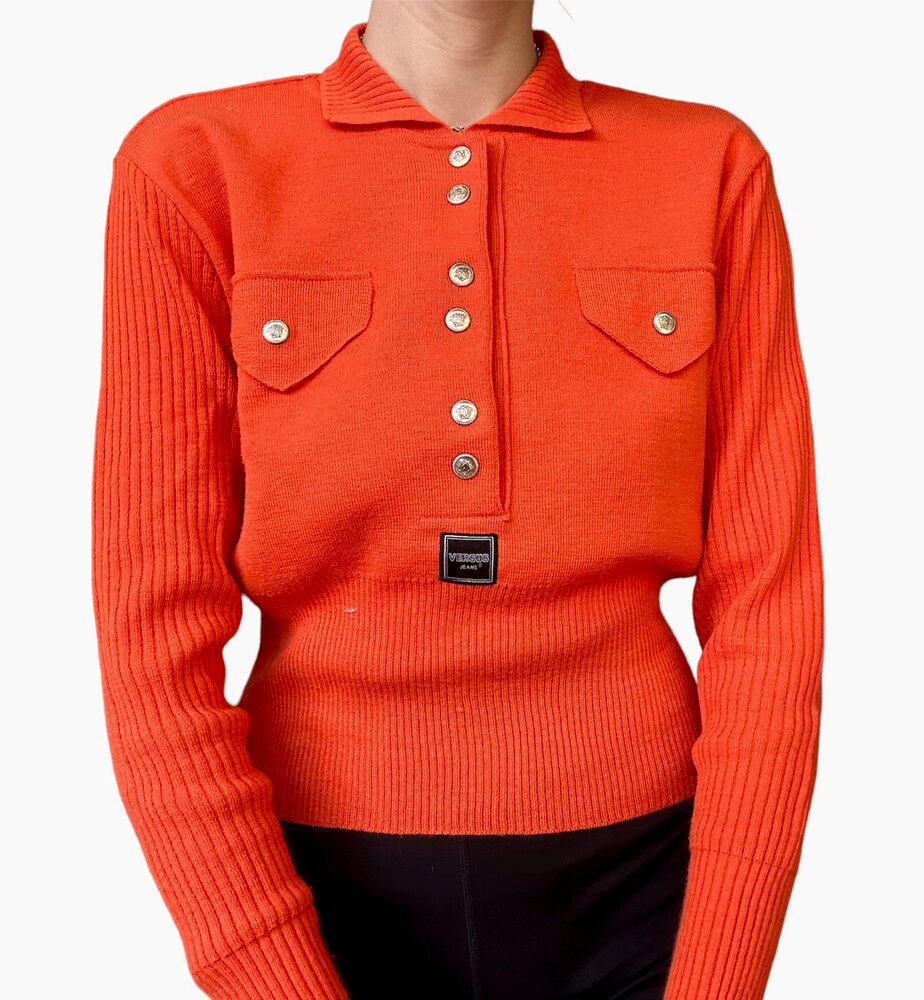 ‘Versus Jeans Couture’ by Versace orange wool sweater