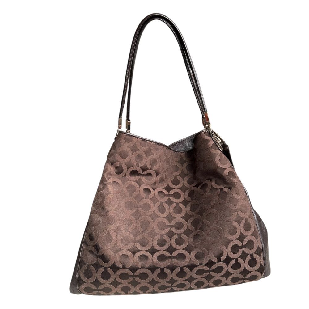 COACH Op Art brown slouchy handbag