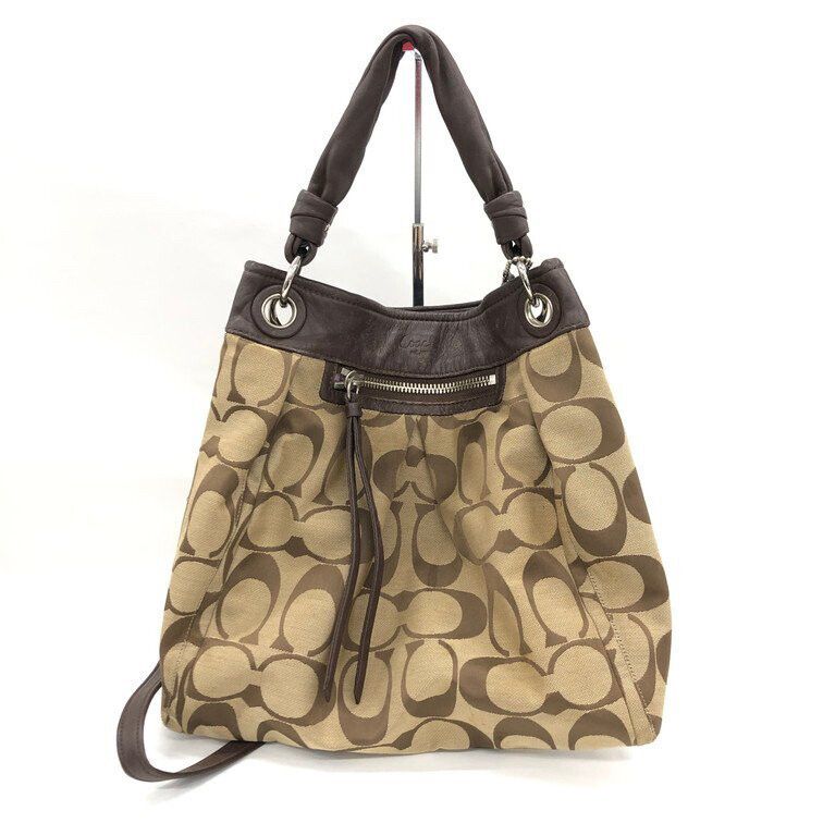 Coach 2-way beige and brown shoulder bag