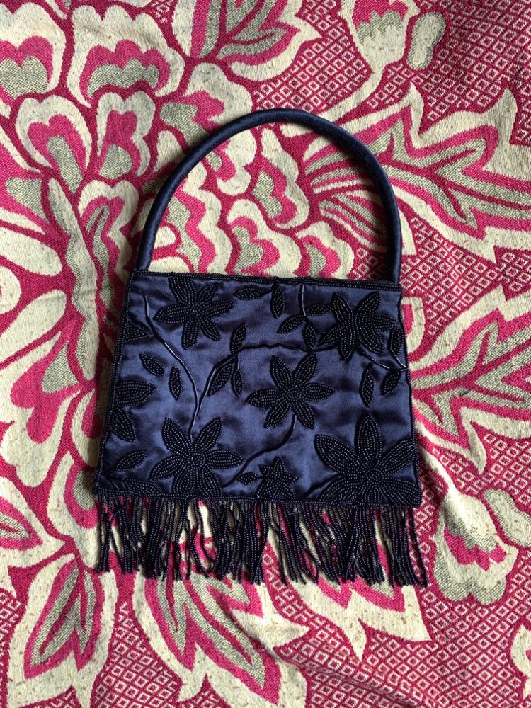 Vintage Equip Australia bead tassel bag.