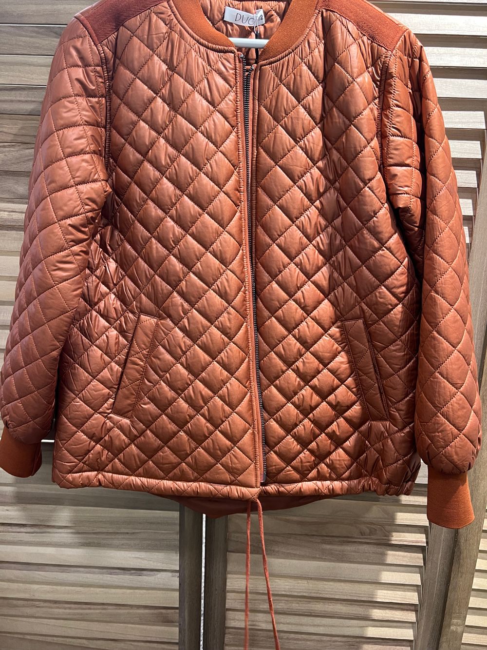 DUO Rust Quilted Bomber Jacket